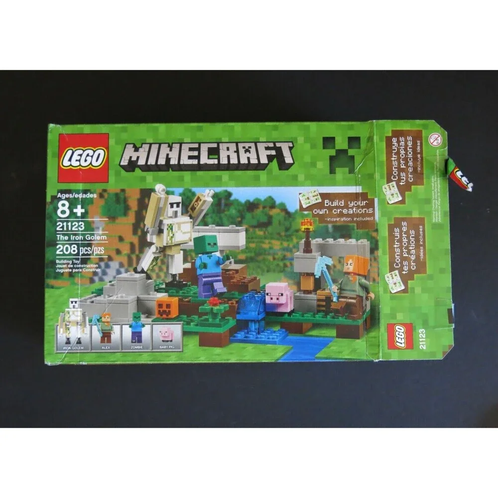 LEGO Minecraft The Iron Golem Complete set box instruction manual 21123 retired